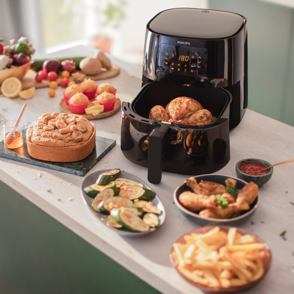 Philips Essential Airfryer XL 2.65lb 6.2L Capacity Digital Airfryer with Rapid Air Technology Starfish Design Easy Clean Basket Black HD9270 91 Hotpoint Rwanda